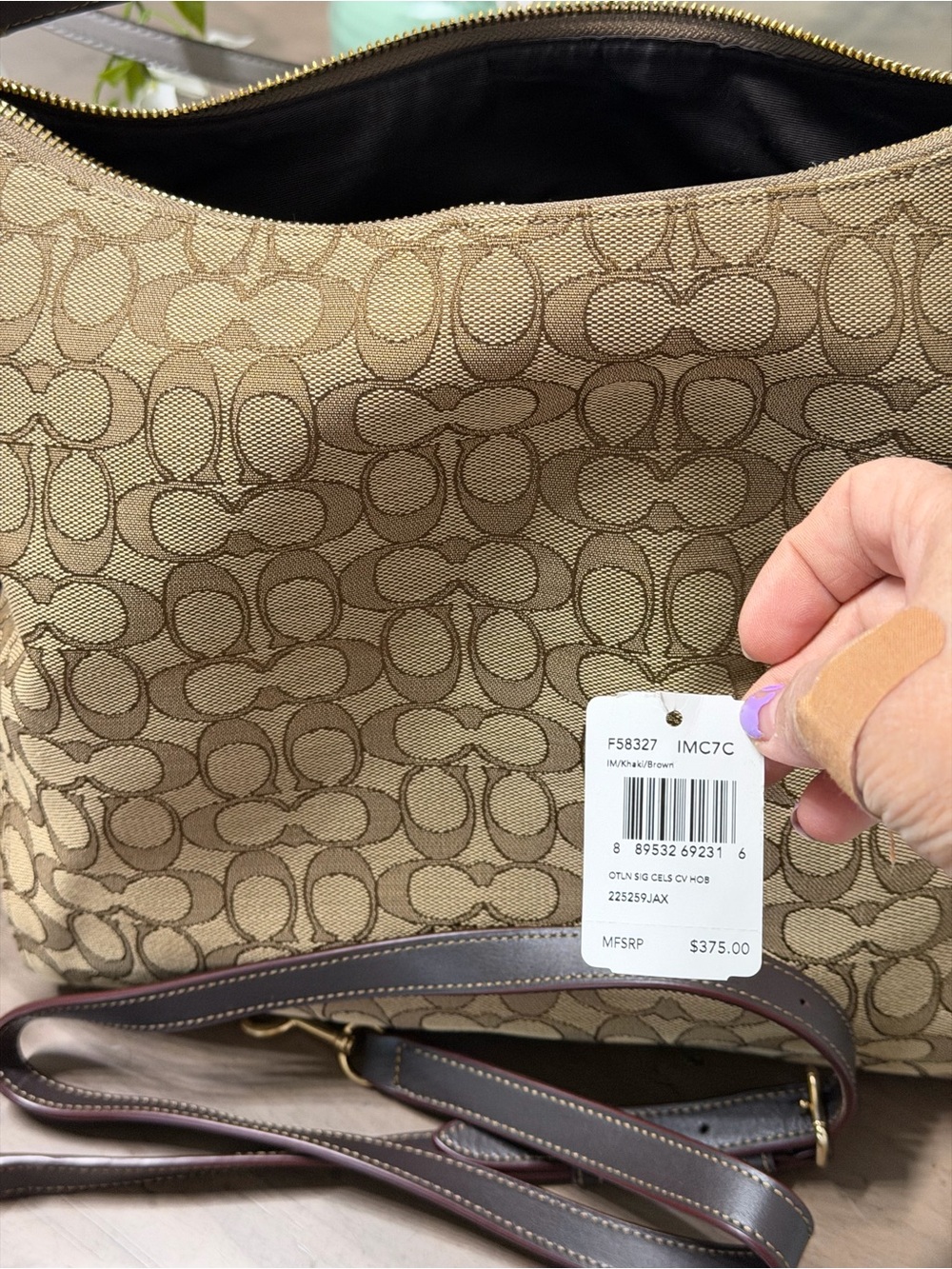 RARE NWT 2016 Coach F58327 Signature Celeste Convertible Hobo
